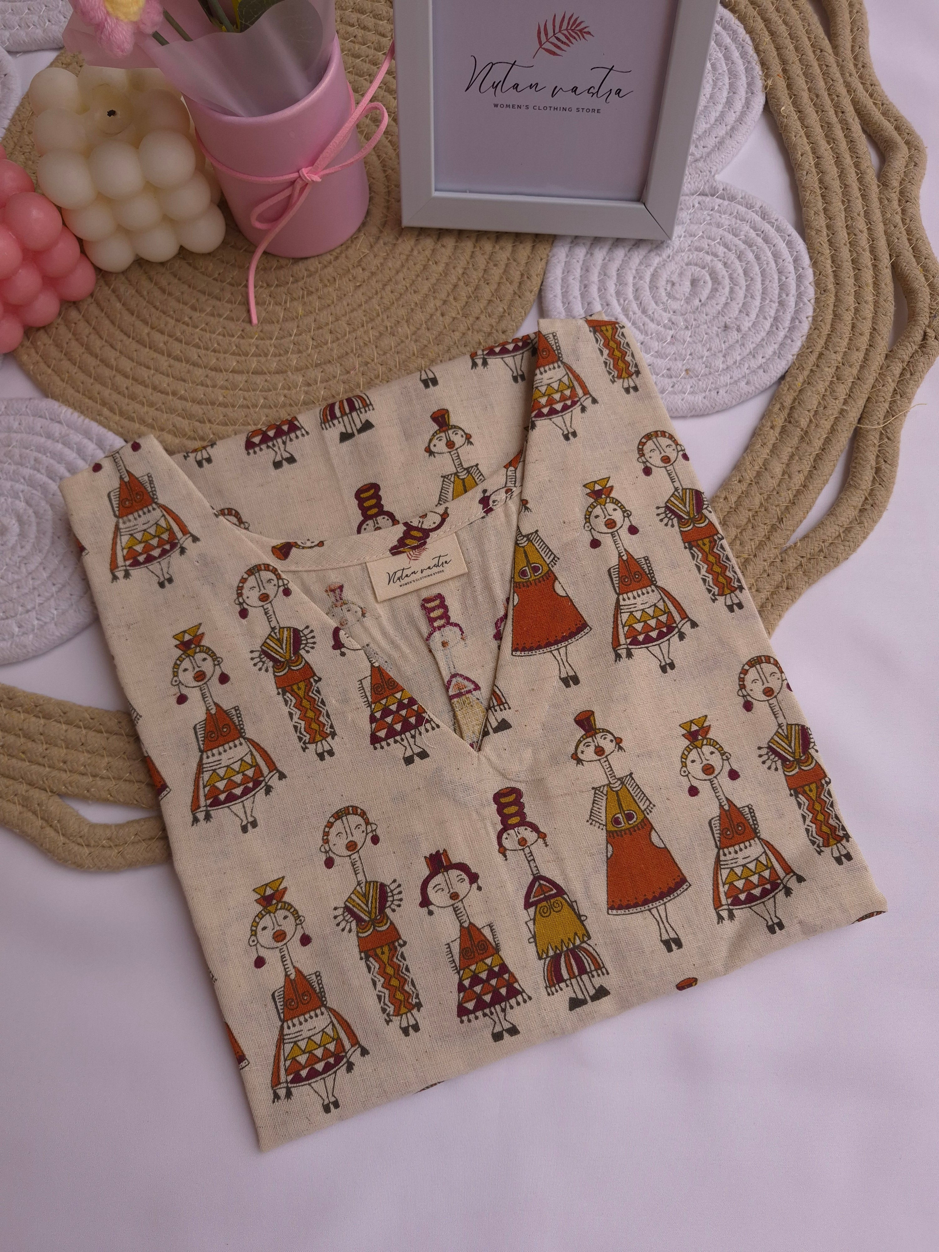 Ready To Ship Cotton Long Straight Kurti
