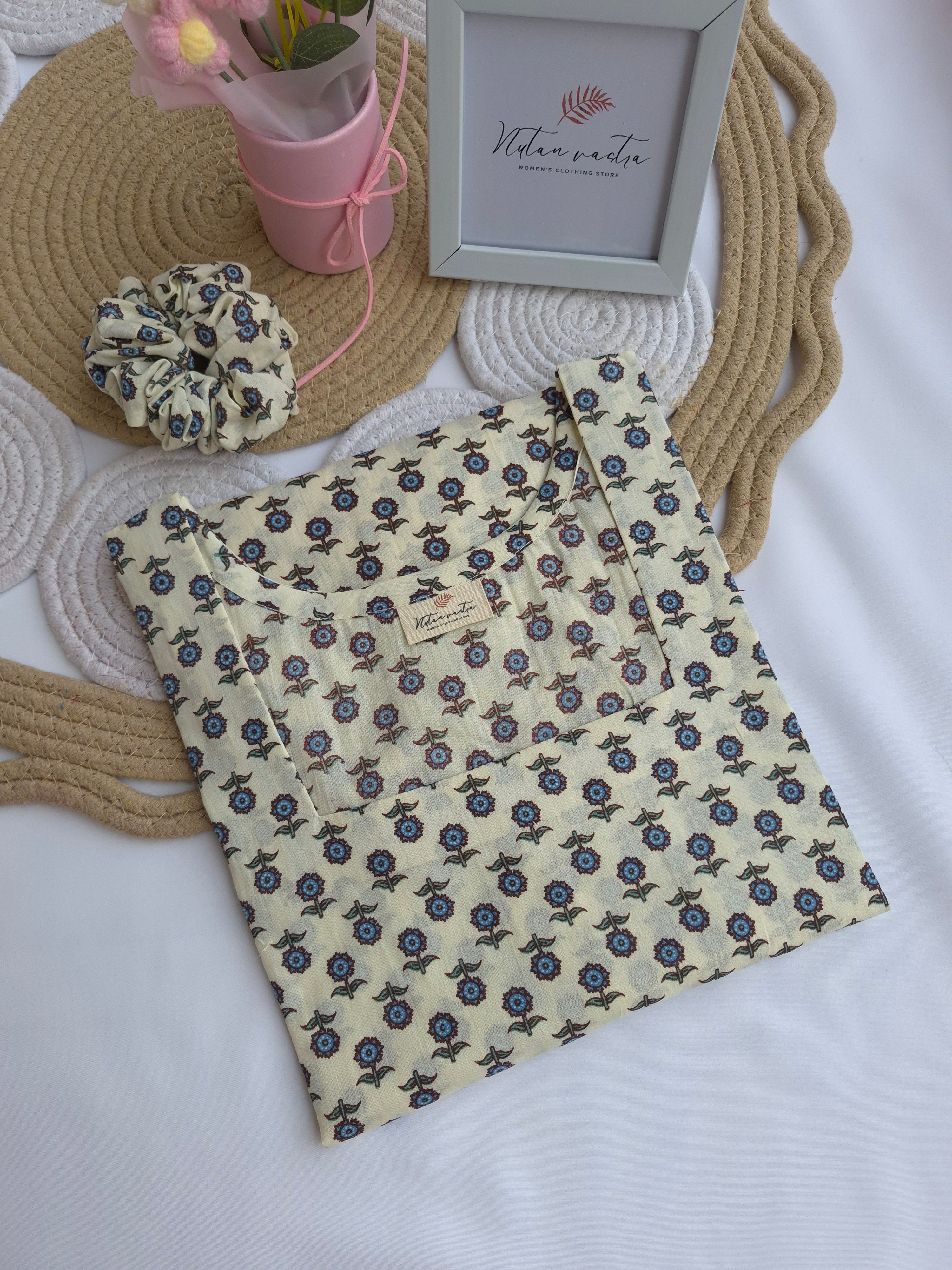 Cotton Long Straight Kurti