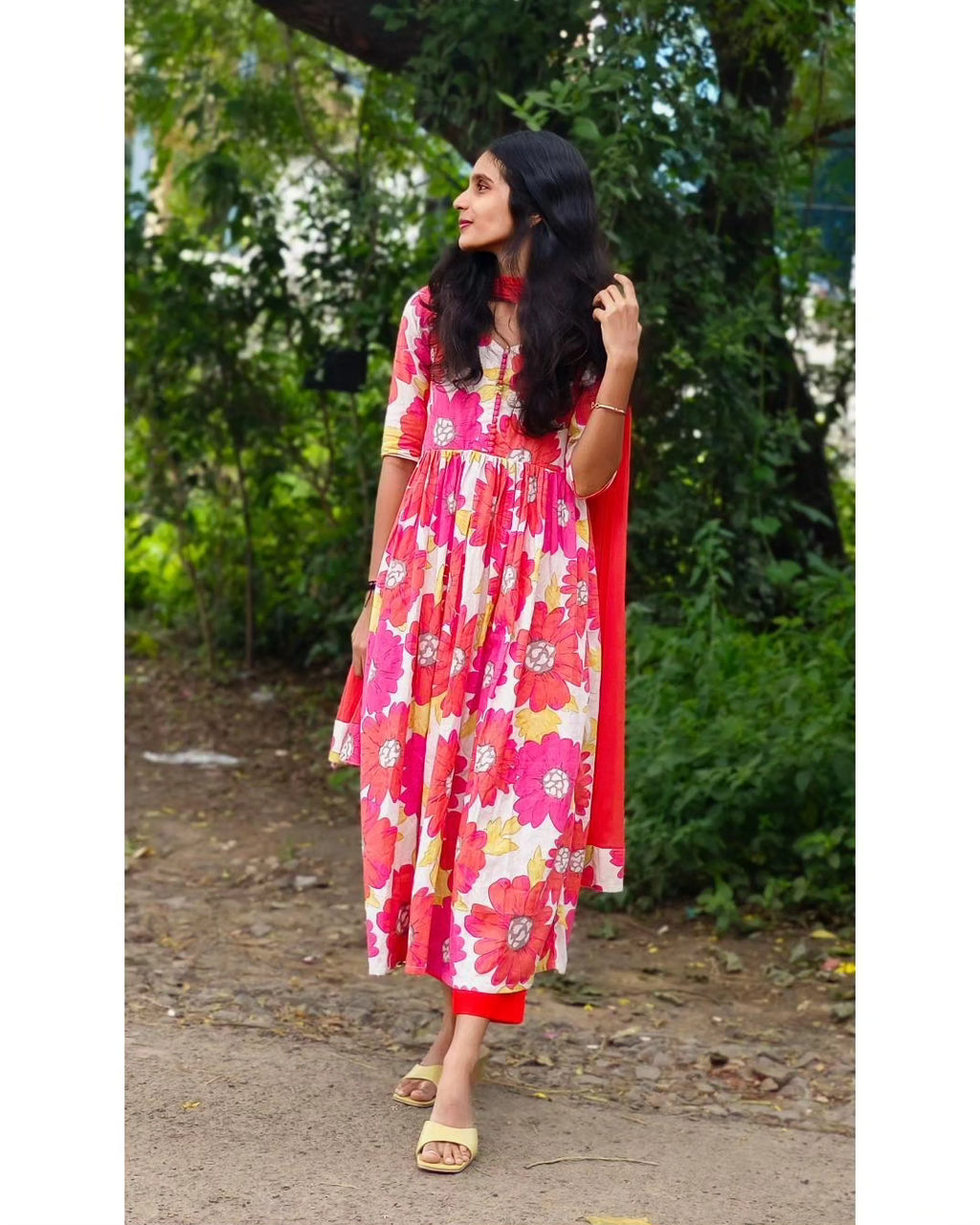 Cotton Flex Anarkali set