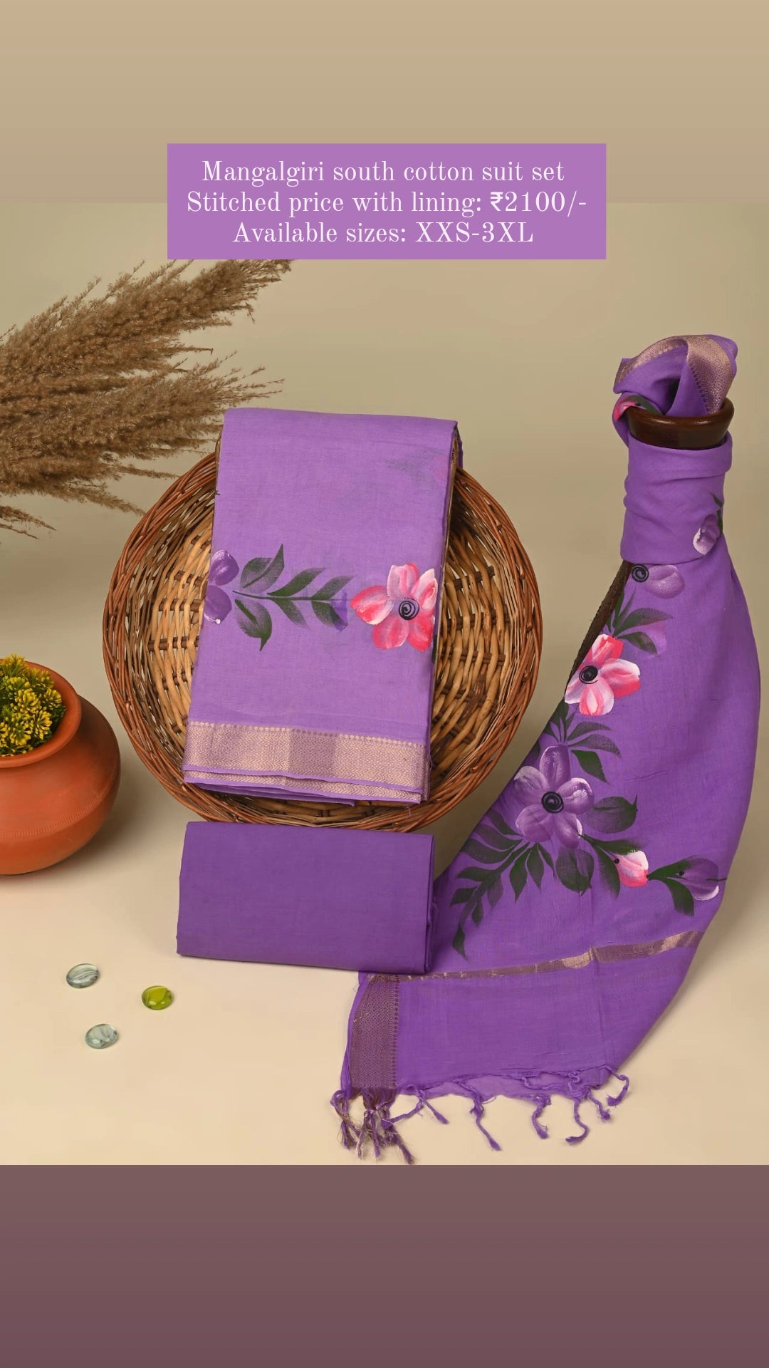 Mangalgiri south cotton suit set