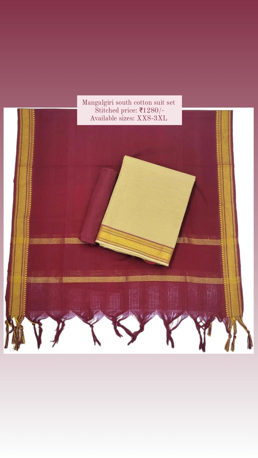Mangalgiri South Cotton Suit Set