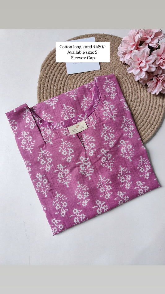 Ready to ship Cotton long straight kurti