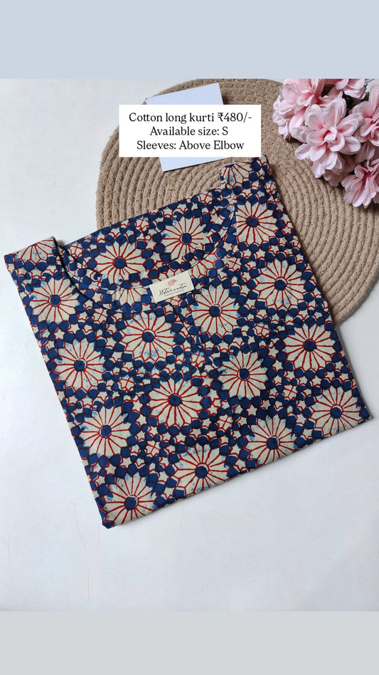 Ready to ship Cotton long straight kurti