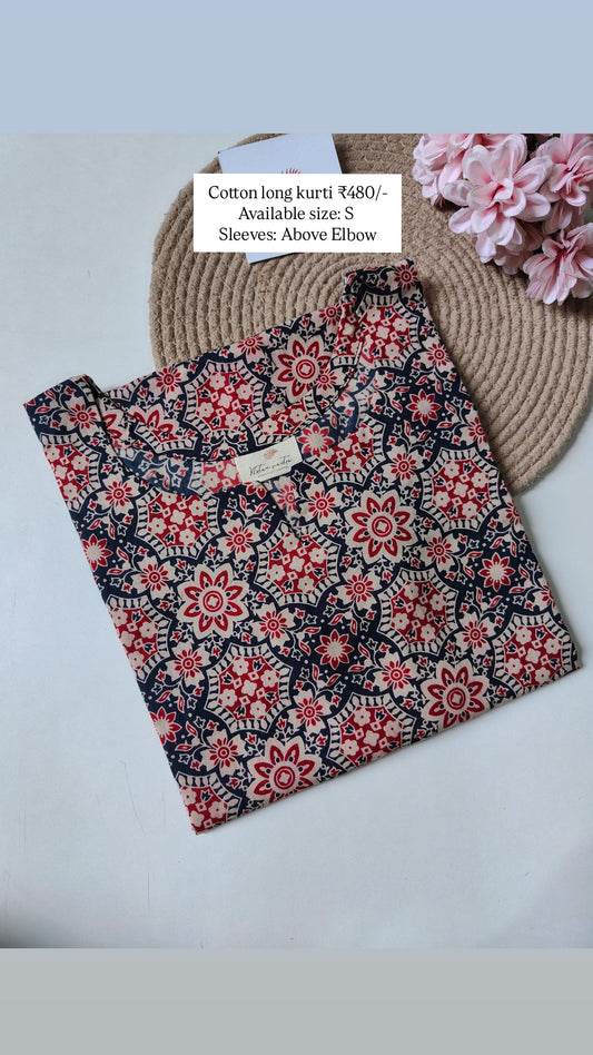 Ready to ship Cotton long straight kurti