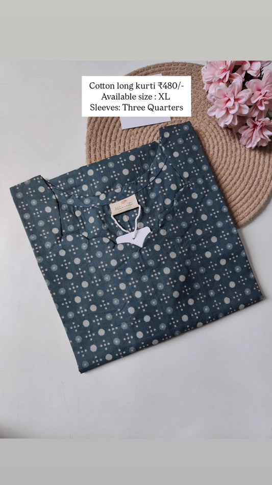 Ready to ship Cotton long straight kurti