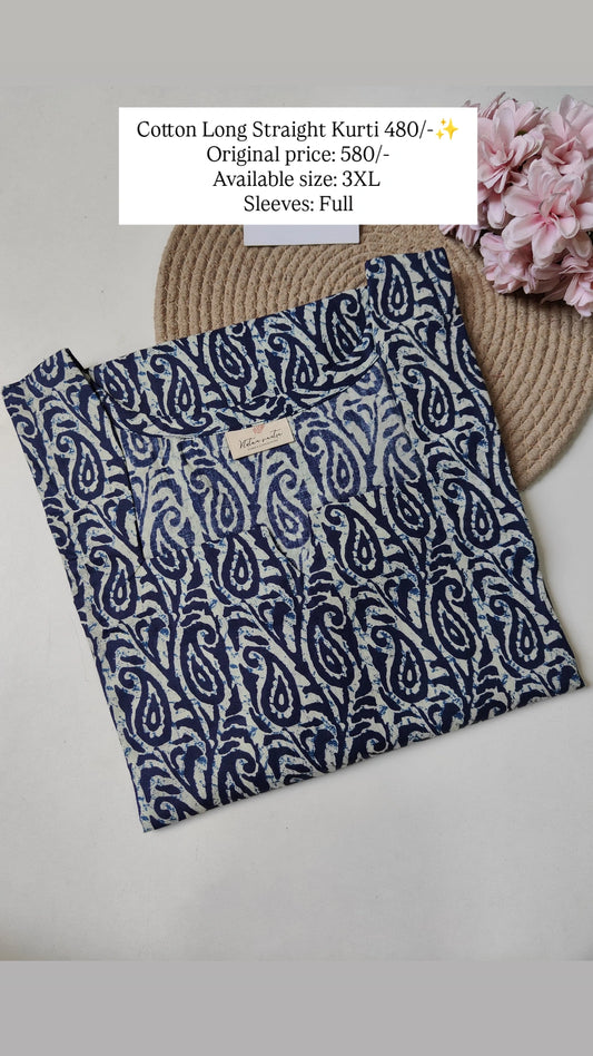Ready To Ship Cotton Long Kurti
