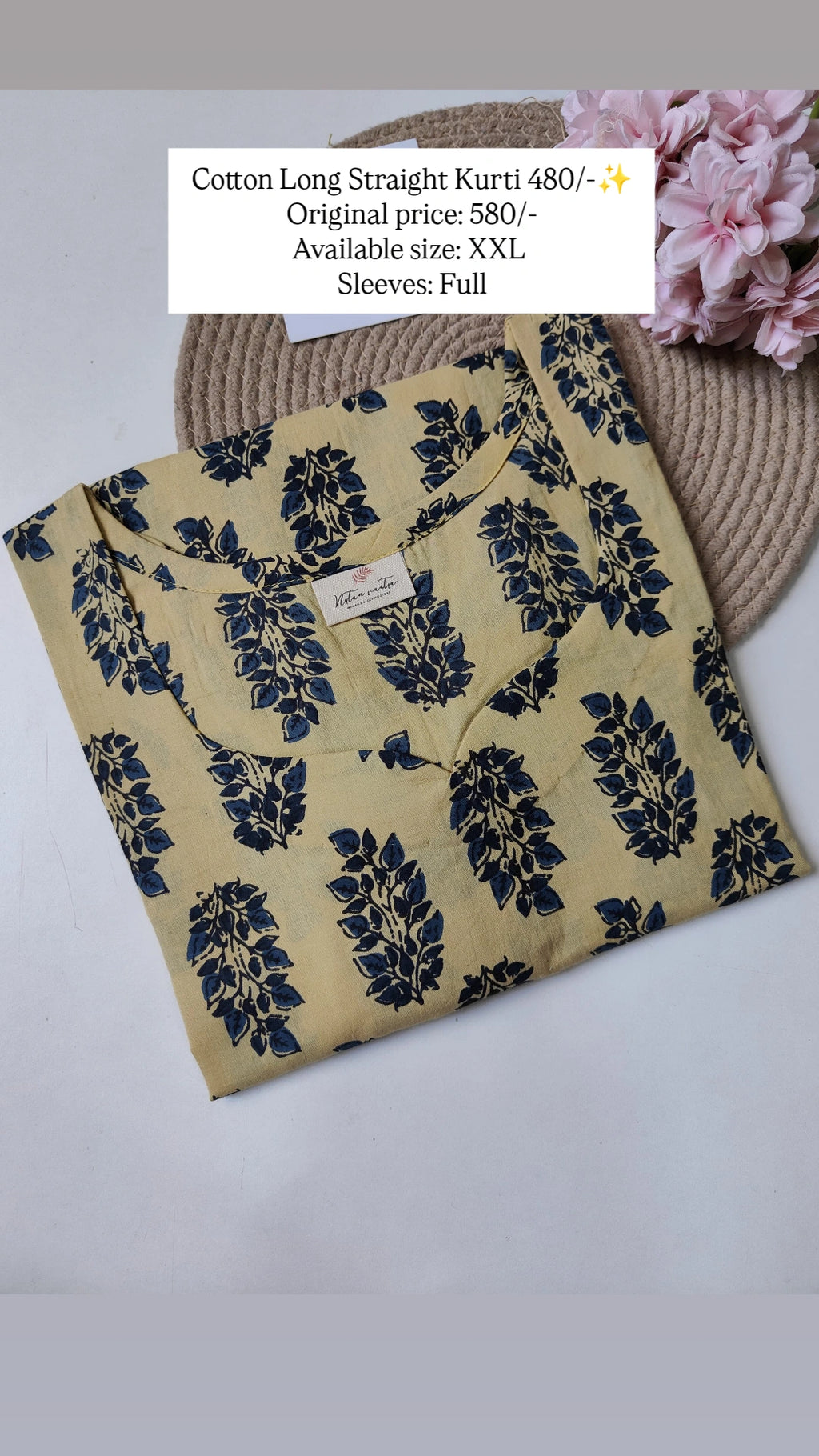 Ready To Ship Cotton Long Kurti