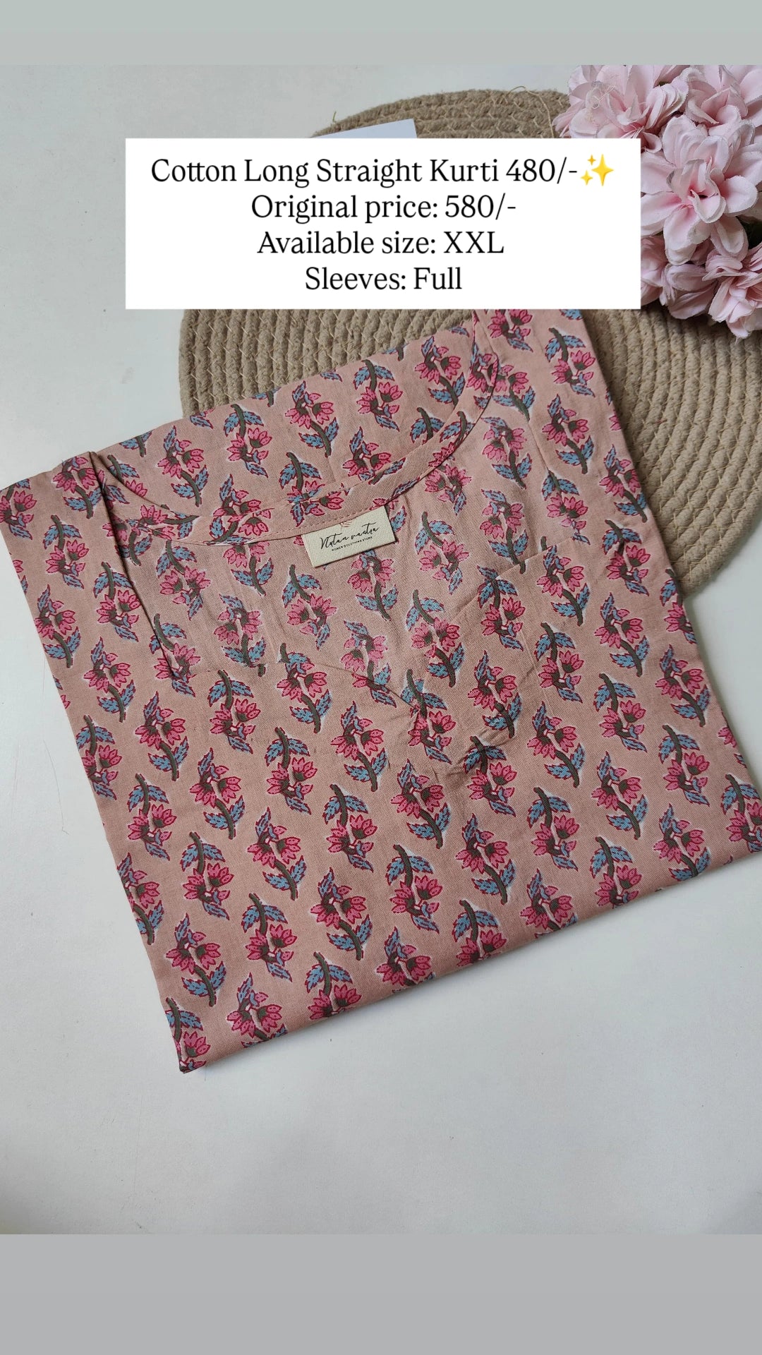 Ready To Ship Cotton Long Kurti