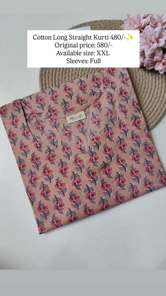 Ready To Ship Cotton Long Kurti