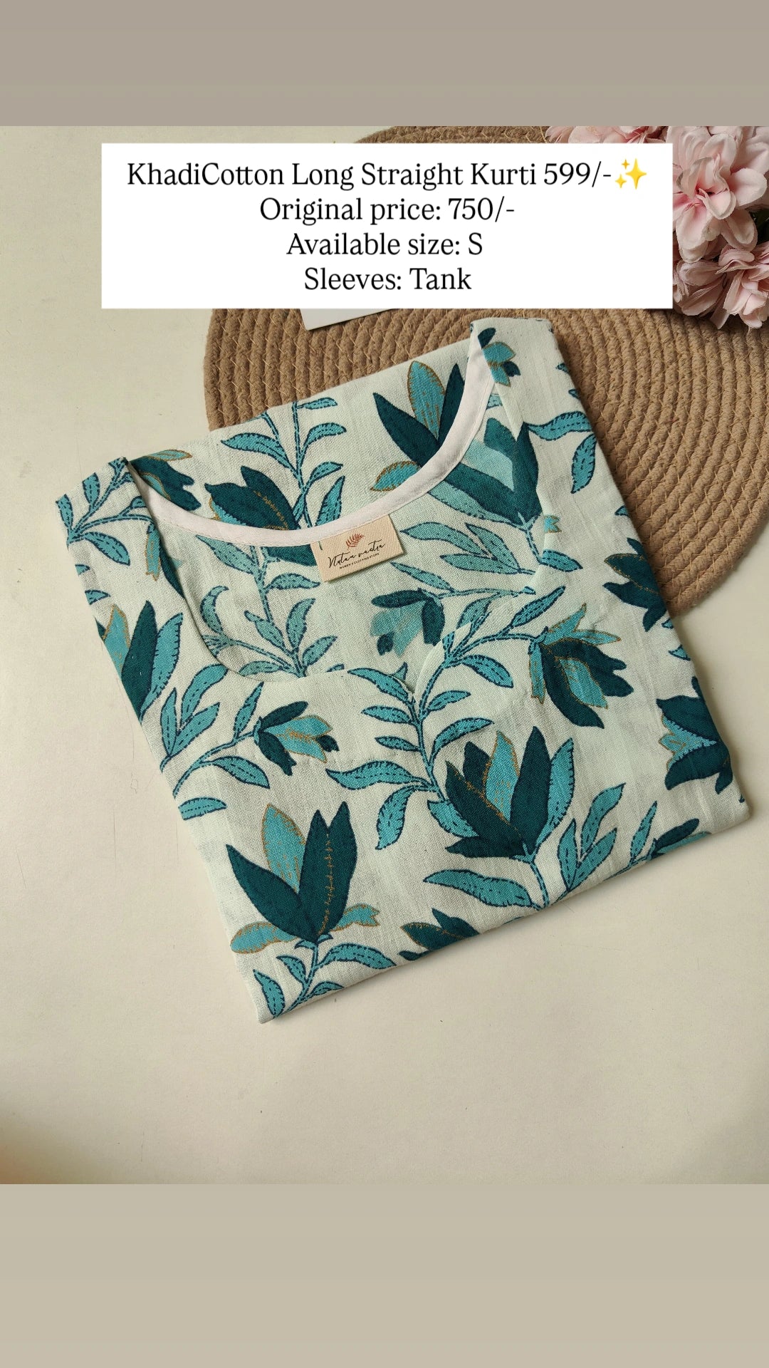 Ready To Ship Khadi Cotton Long Kurti