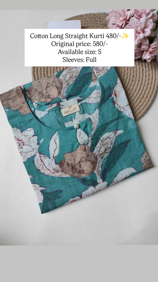 Ready To Ship Cotton Long Kurti