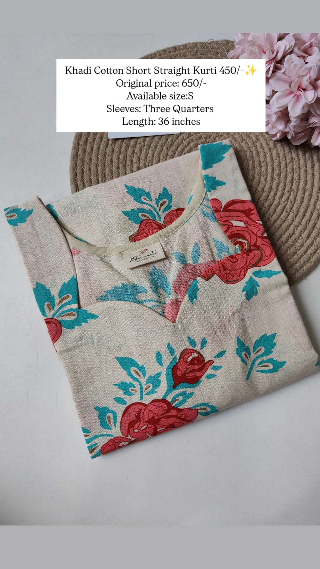 Ready To Ship Khadi Cotton Short Kurti