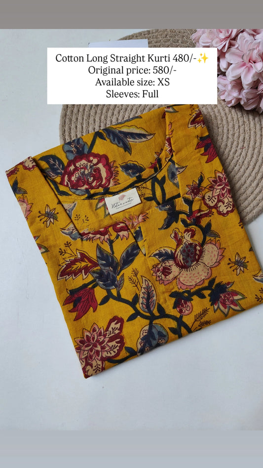 Ready To Ship Cotton Long Kurti