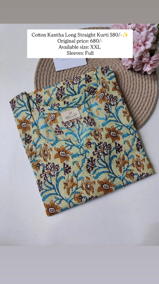 Ready To Ship Cotton Long Kurti