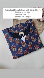 Ready To Ship Cotton Long Kurti