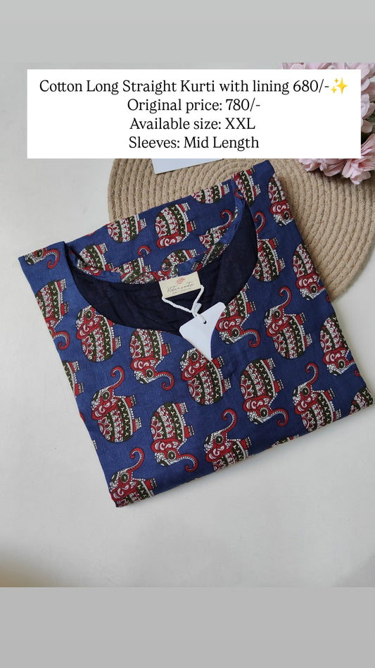 Ready To Ship Cotton Long Kurti