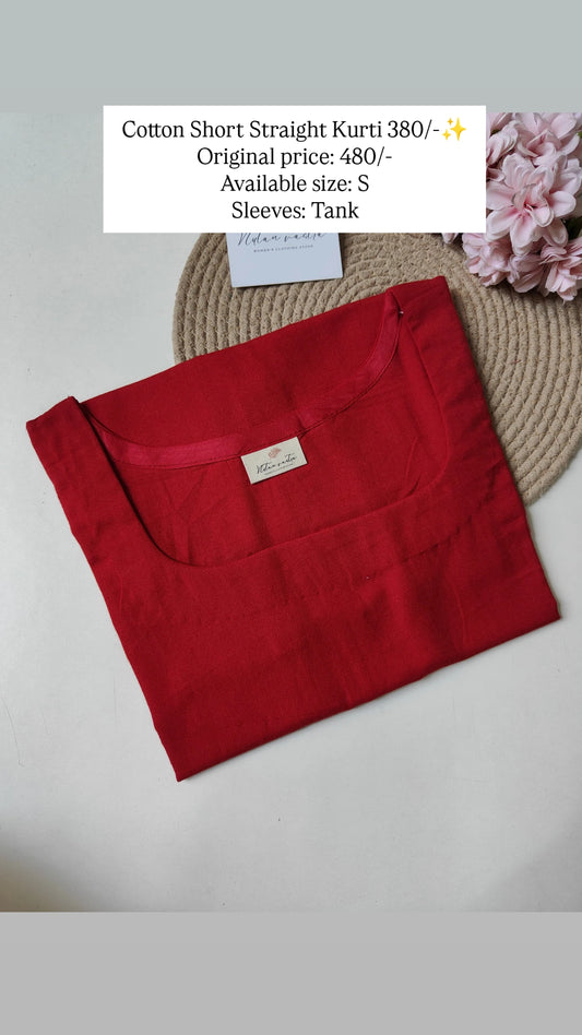 Ready To Ship Cotton Short Kurti