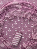 Cotton Suit Set With Chiffon Dupatta