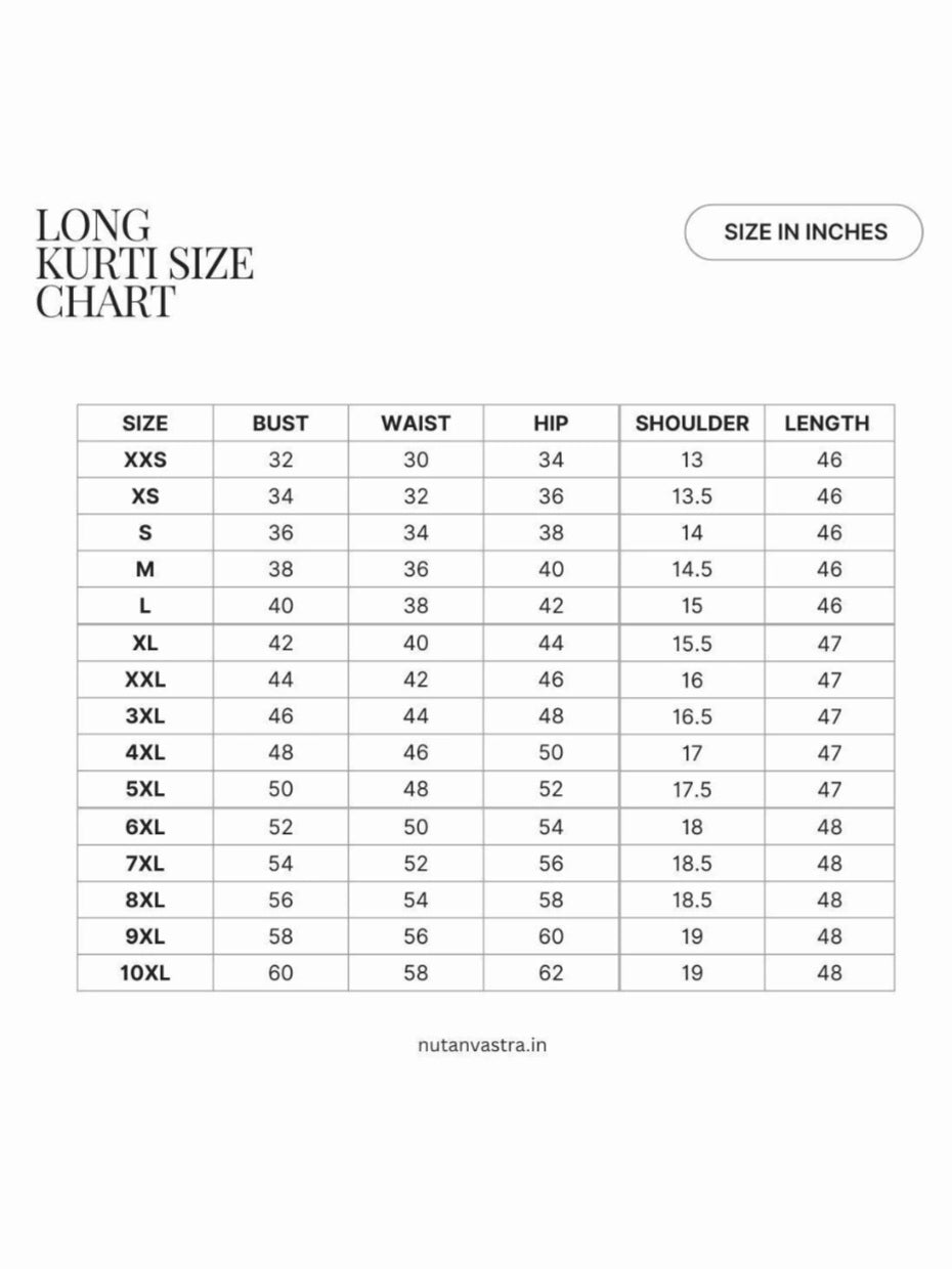 Cotton Long Straight Kurti