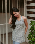Halter Neck Backless Short Kurti