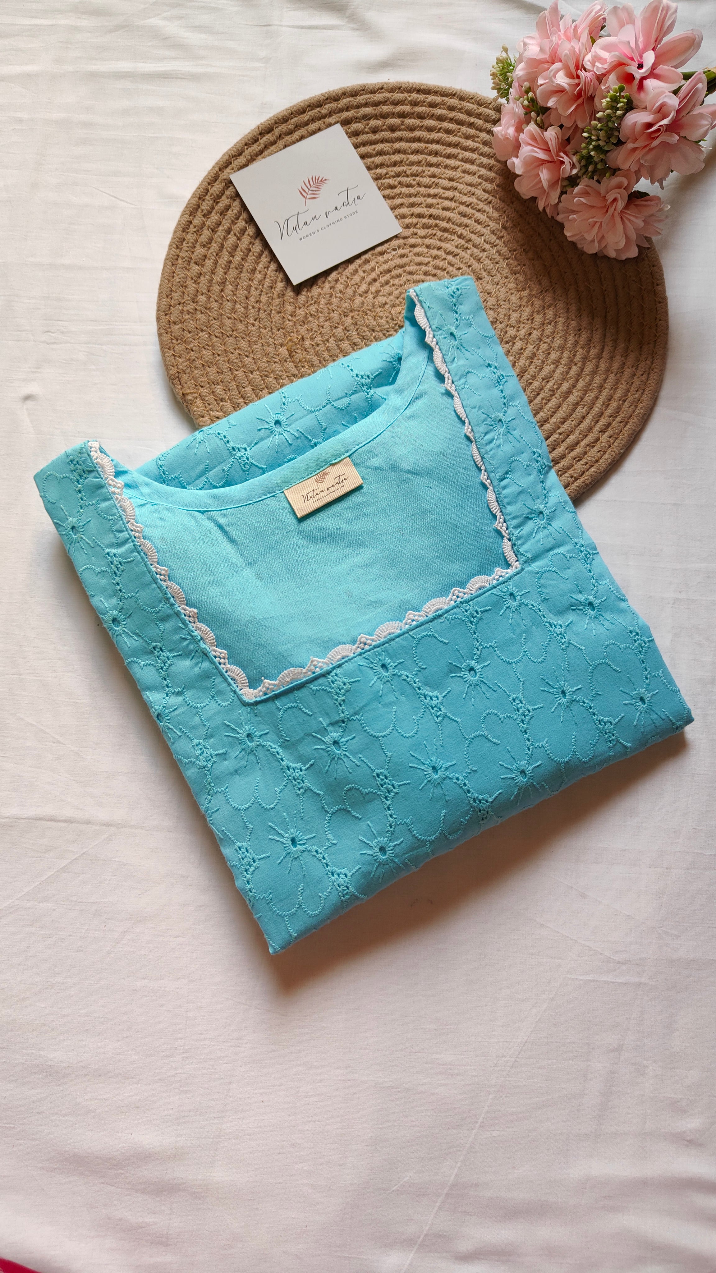 Cotton Hakoba Long Straight Kurti