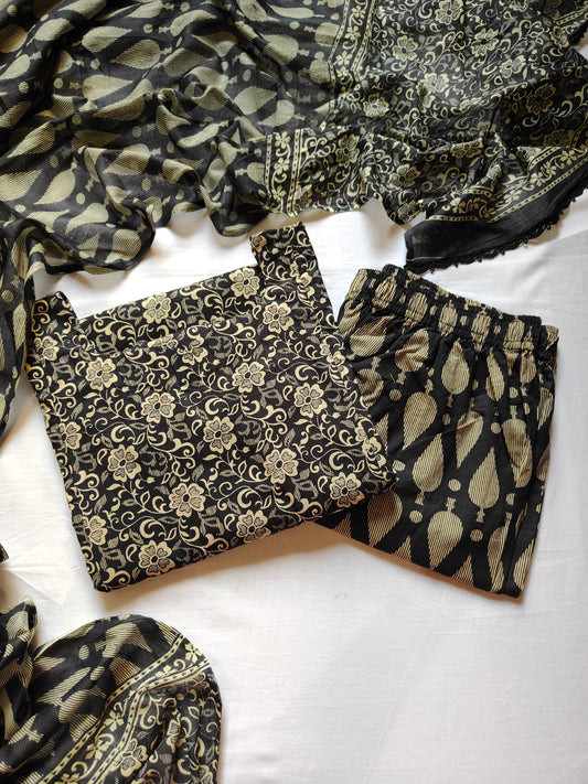Cotton suit set with cotton dupatta