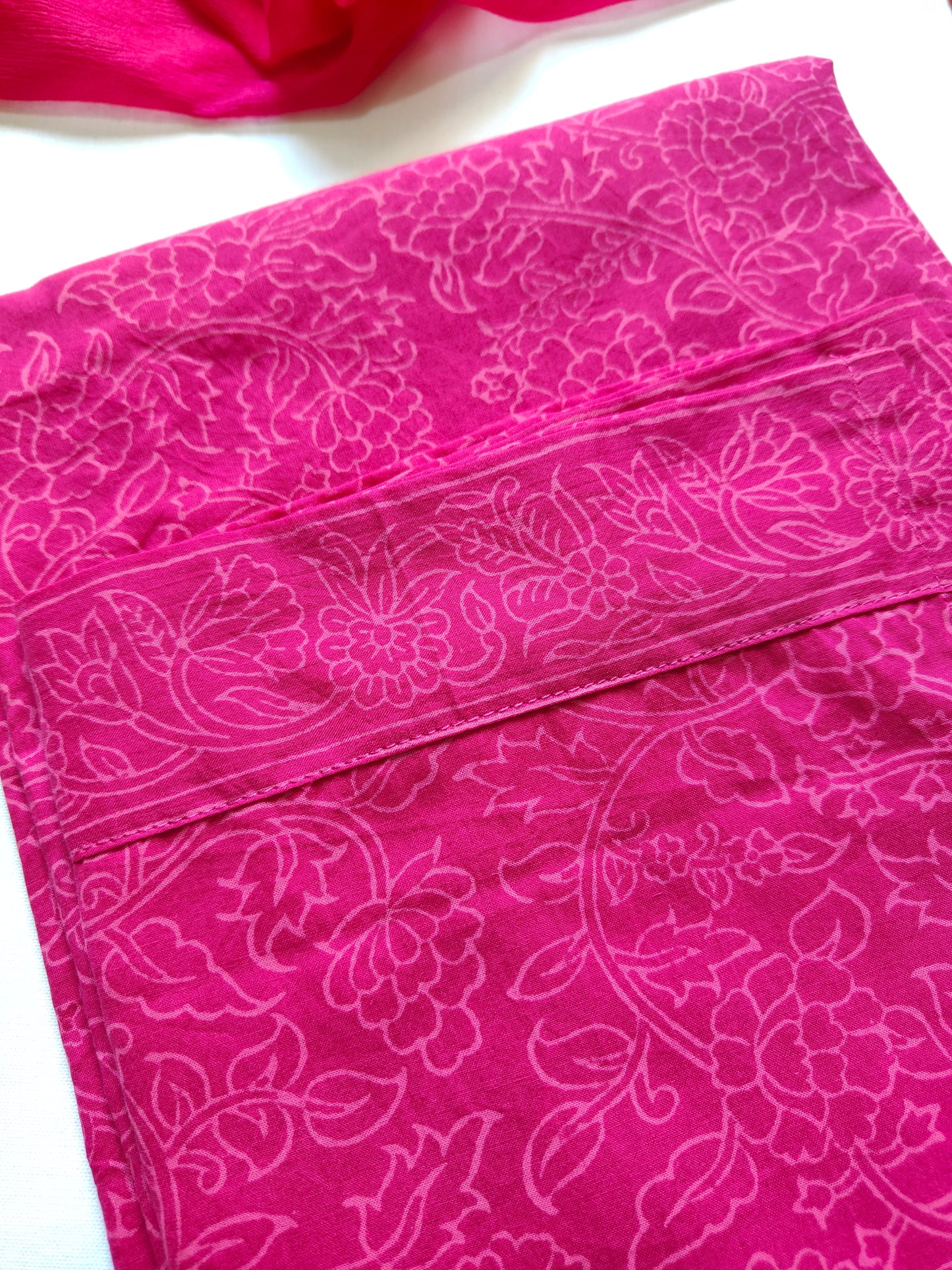 Cotton suit set with chiffon dupatta