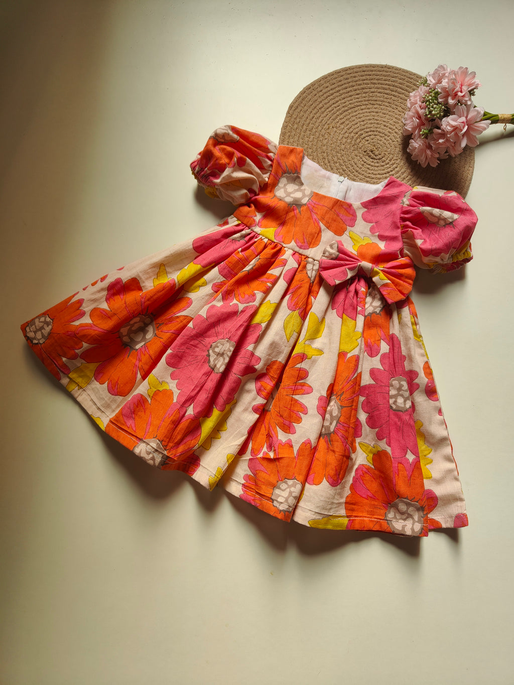 Big Floral Cotton Girls frock