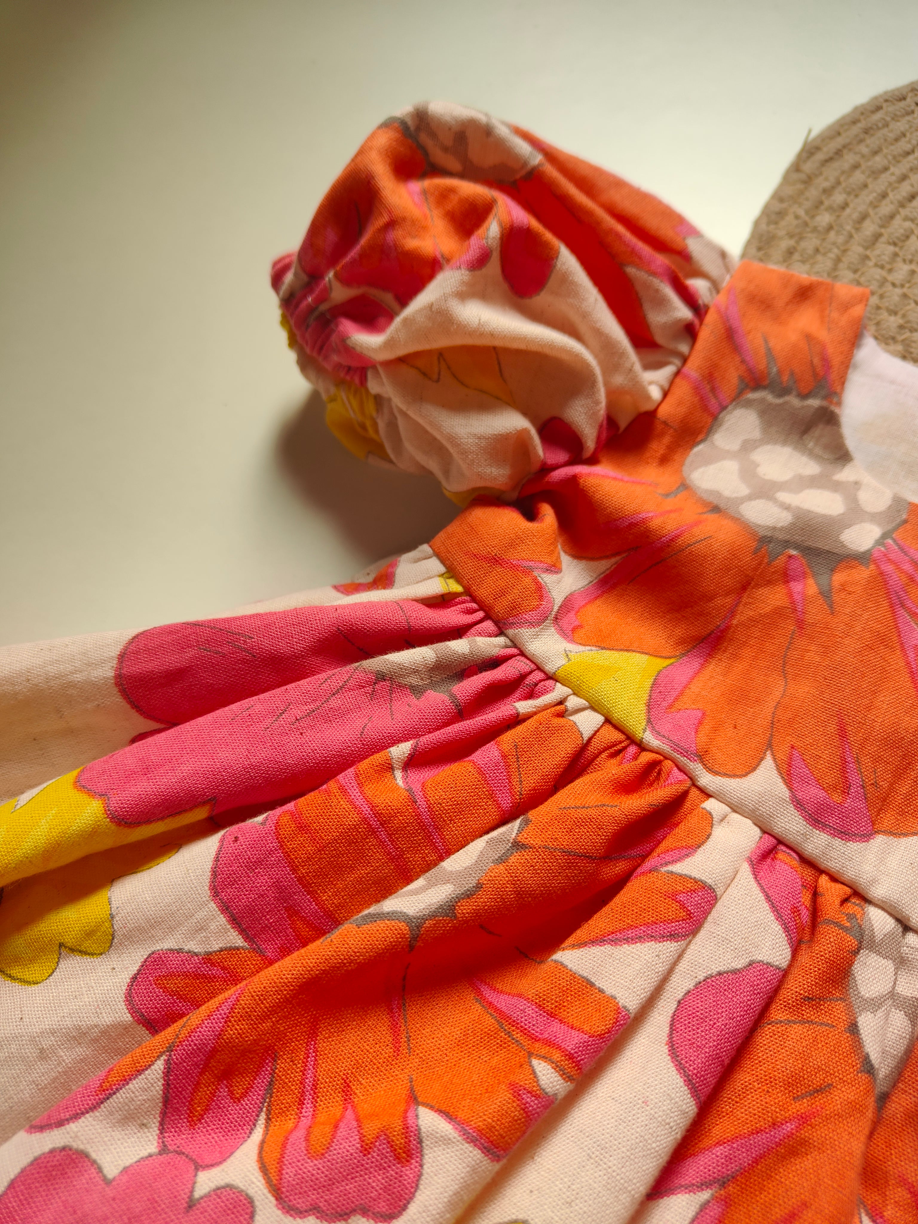 Big Floral Cotton Girls frock