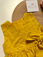 Mustard hakoba Girls frock