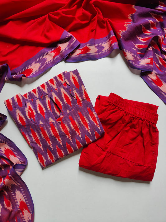 Handloom Ikkath suit set