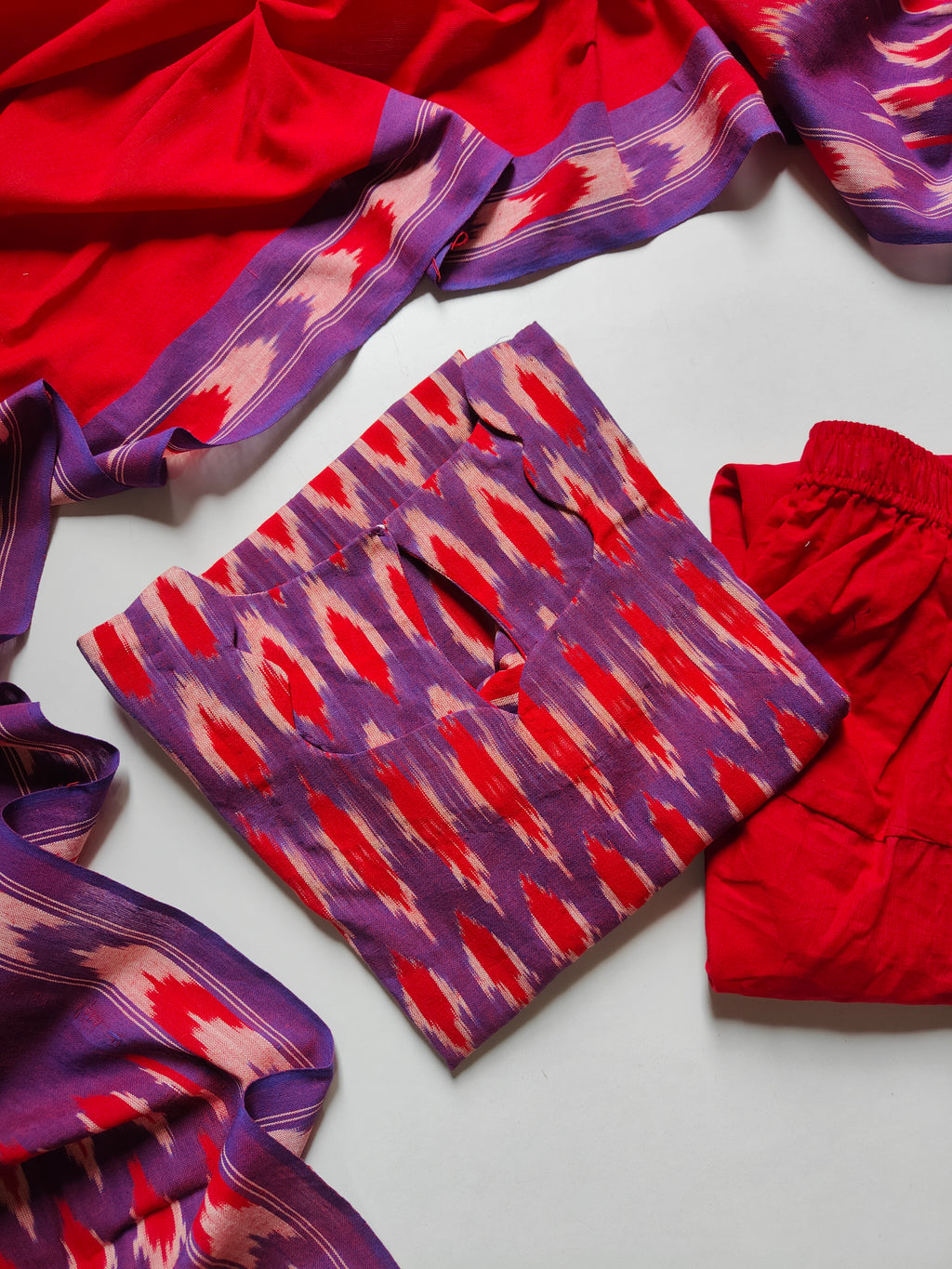 Handloom Ikkath Suit Set