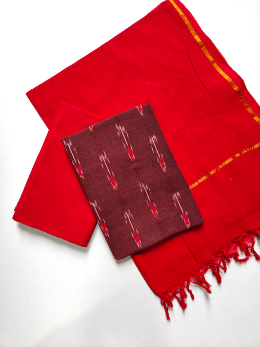 Handloom Ikkath cotton suit set