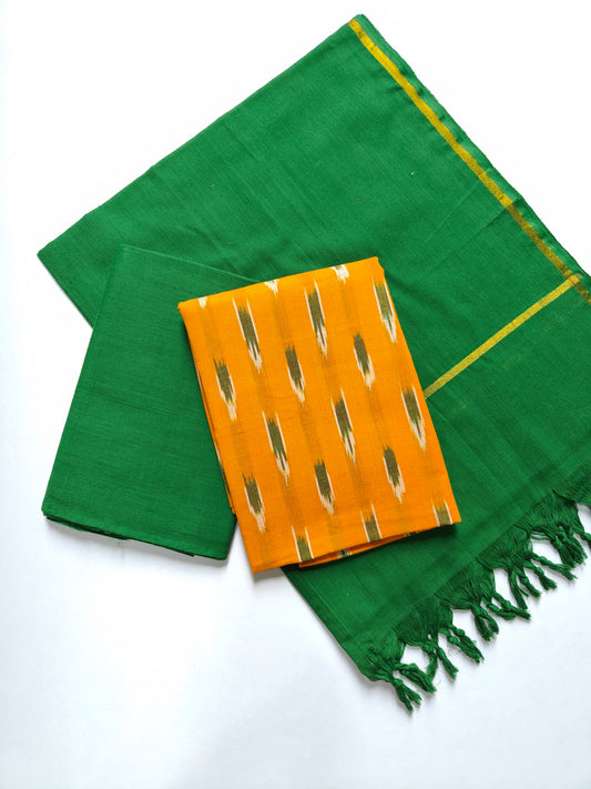 Handloom Ikkath cotton suit set