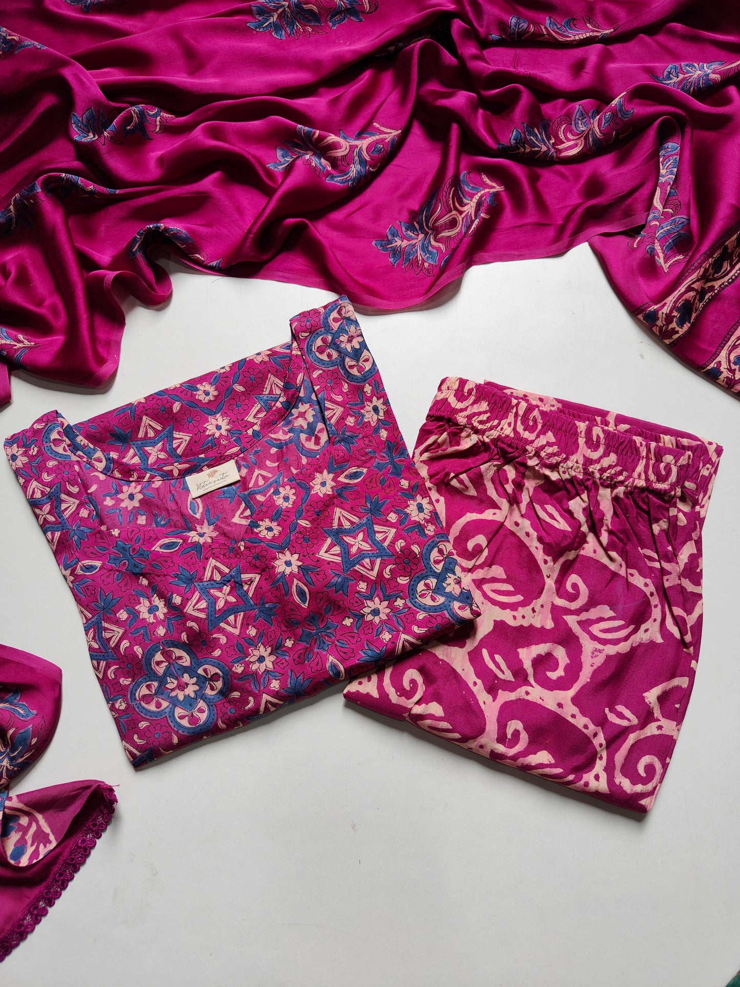 Modal satin suit set