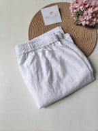 White Self-Embroidered Straight Pant