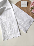 White Self-Embroidered Straight Pant