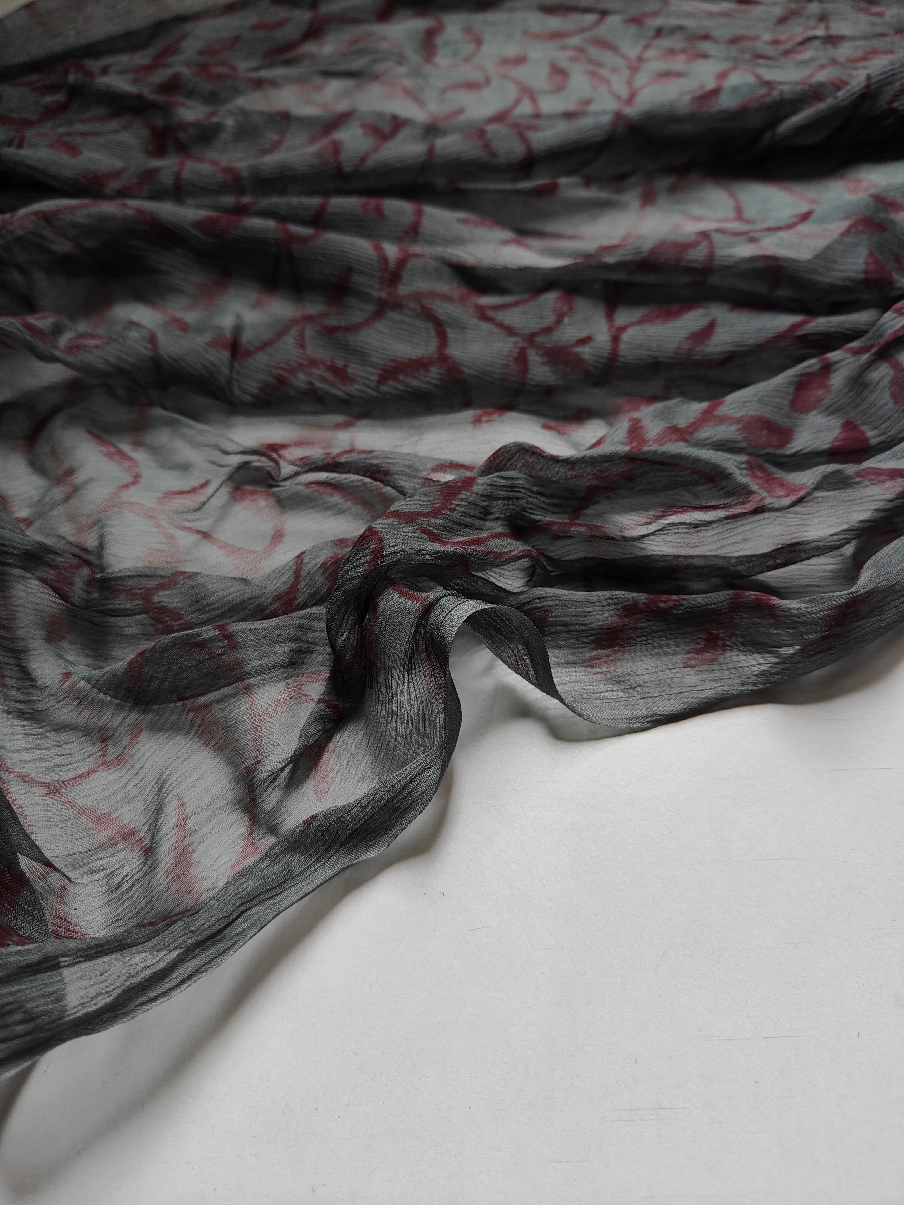 Cotton Suit Set With Chiffon Dupatta