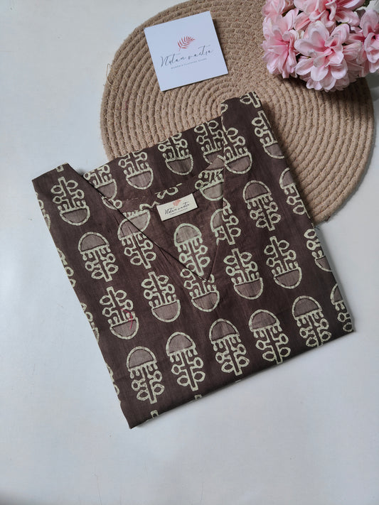 Cotton long straight kurta