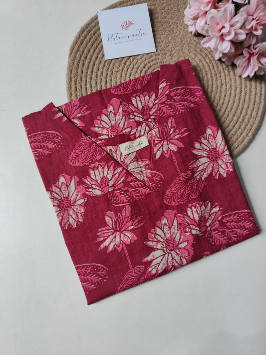Ready to ship Cotton long straight kurti