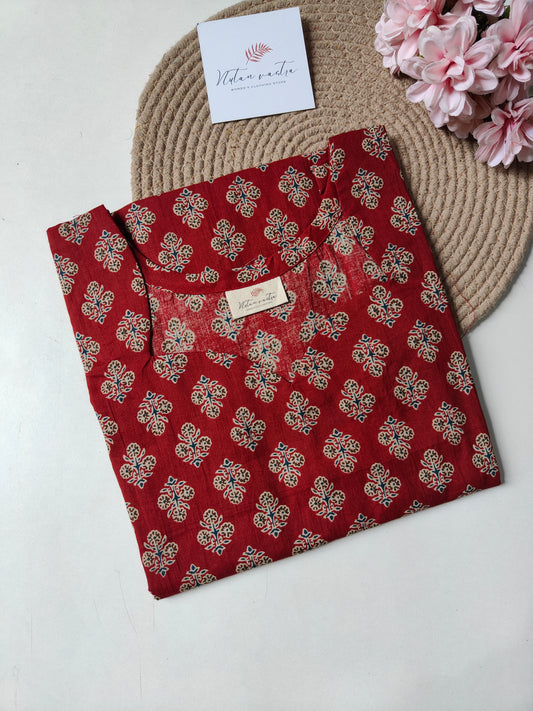 Ready to ship cotton long straight kurti