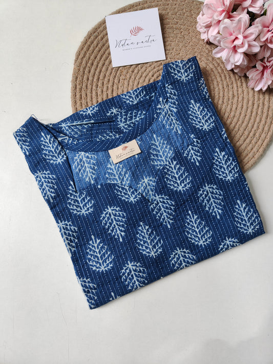 Ready to ship cotton kantha long straight kurti