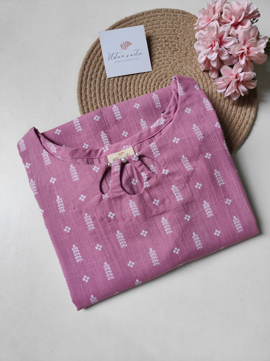 Khadi cotton long straight kurti