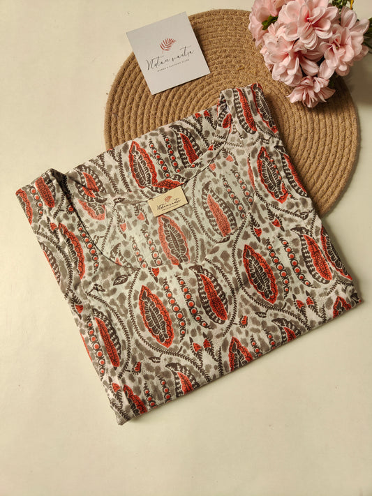 Cotton long straight kurti