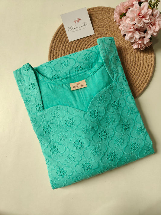 Cotton hakoba long straight kurti