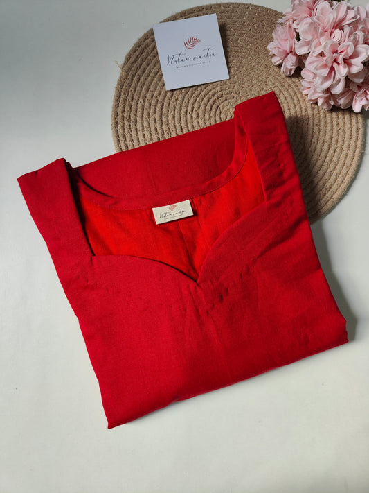 Cotton long straight kurta