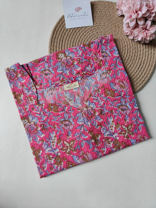 Ready To Ship Cotton Kantha Long Straight Kurti