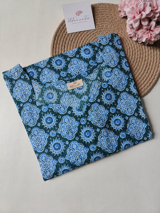Ready To Ship Cotton Kantha Long Straight Kurti