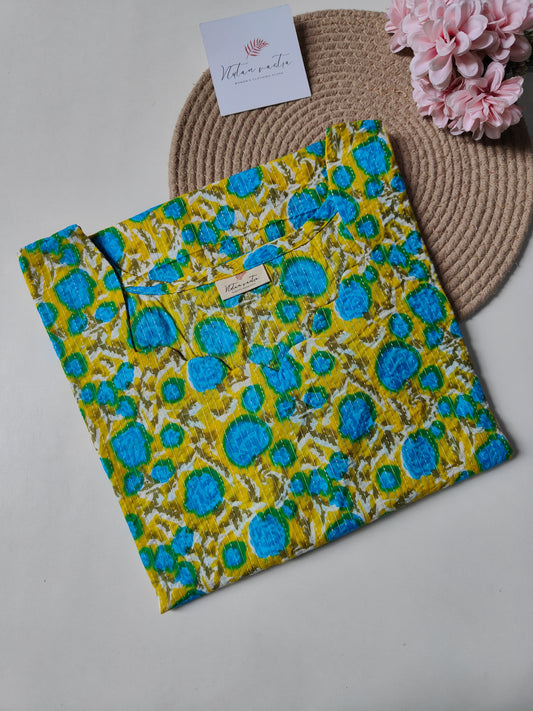 Ready To Ship Cotton Kantha Long Straight Kurti