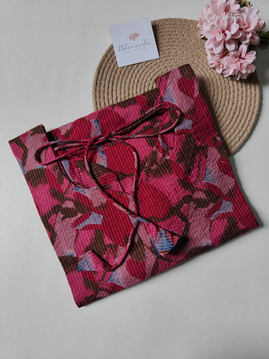 Ready to Ship Cotton Kantha Long Straight Kurti